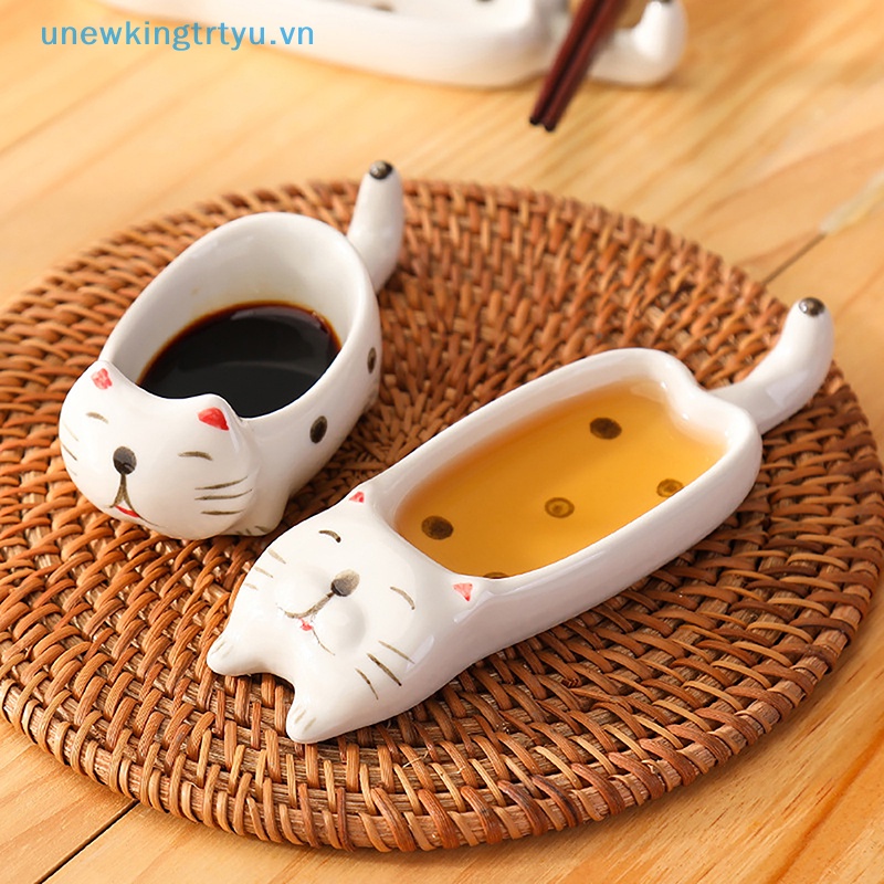 Đĩa Sứ mini Đựng Nước Chấm / Sốt Cà Chua / Đậu Nành Hình Chú Mèo Dễ Thương Tiện Dụng Cho Gia Đình / Nhà Hàng vn