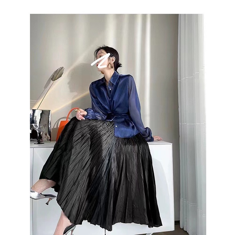 Chân Váy Xếp Ly Lưng Cao Dáng Chữ a Phong Cách Thời Trang Mới 2023