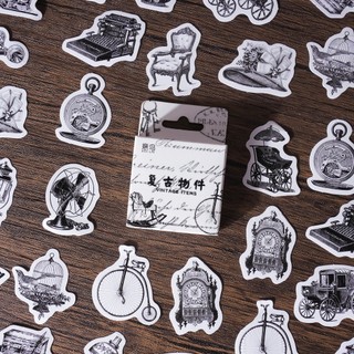 Bộ 46 giấy dán trang trí sổ lưu niệm phong cách vintage