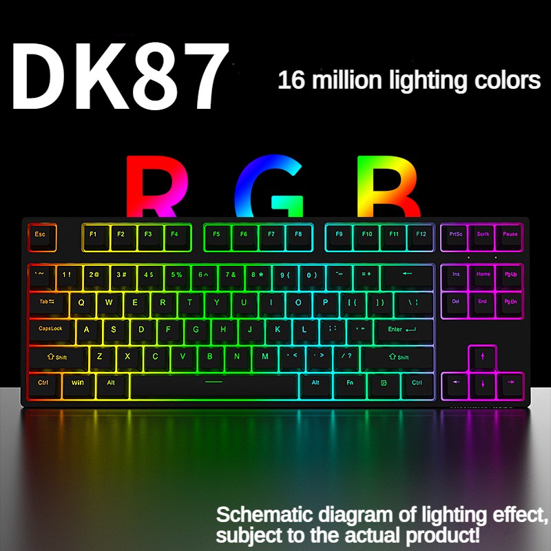 Dk87 Bộ Bàn Phím Cơ Chơi Game Không Dây bluetooth 2.4g Màu Vàng / Nâu