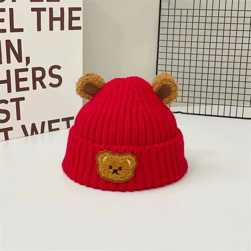Dễ Thương Mũ beanie Trùm Tai Hình Gấu Đáng Yêu Cho Bé