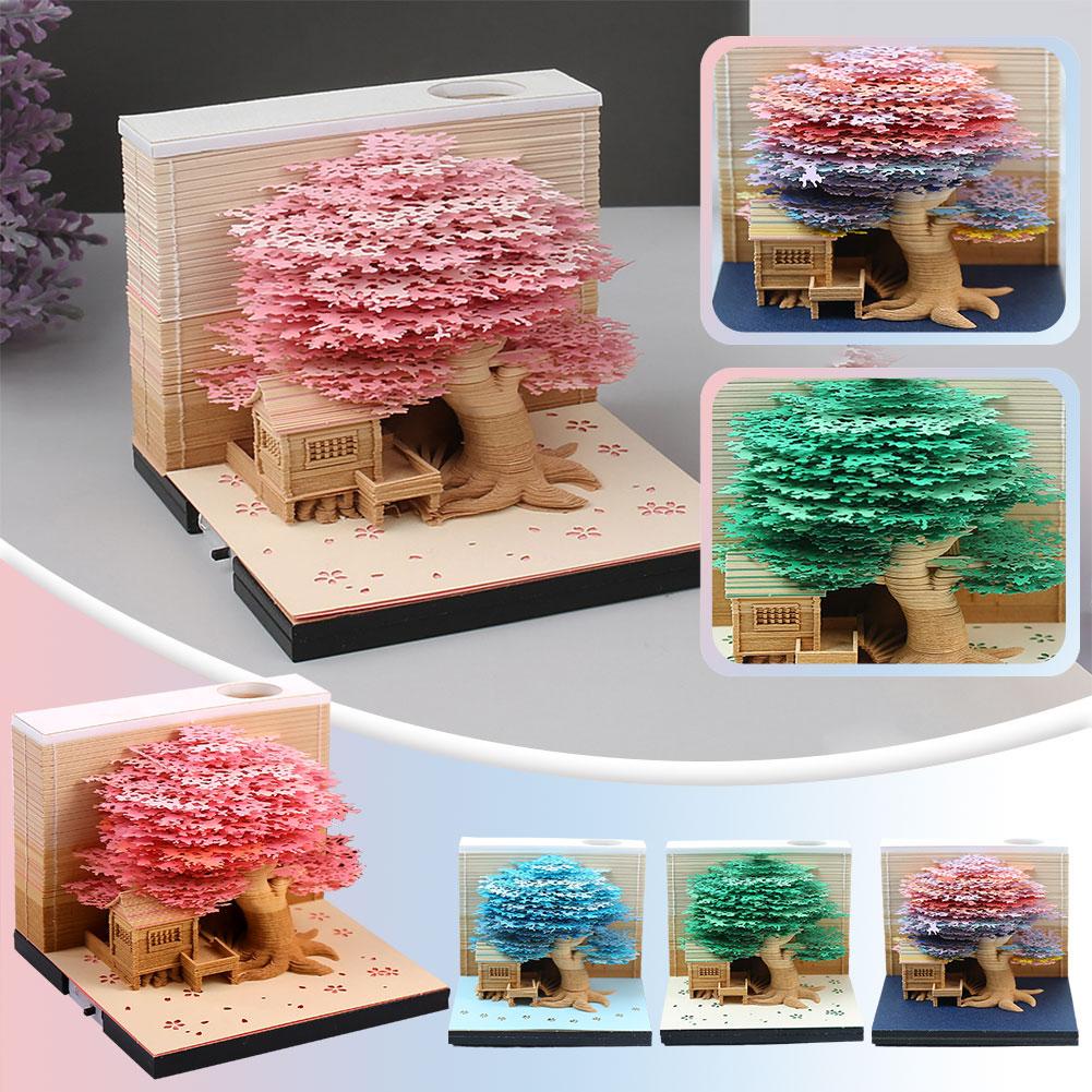 Sổ Ghi Chú 3d Hình Cây Hoa Anh Đào Nở Kèm Đèn v8o5