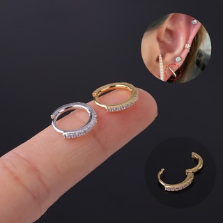 1 Khuyên Tai Vòng Tròn mini Bằng Đồng Dát Đá zircon Đơn Giản 20g helix lobe pinna