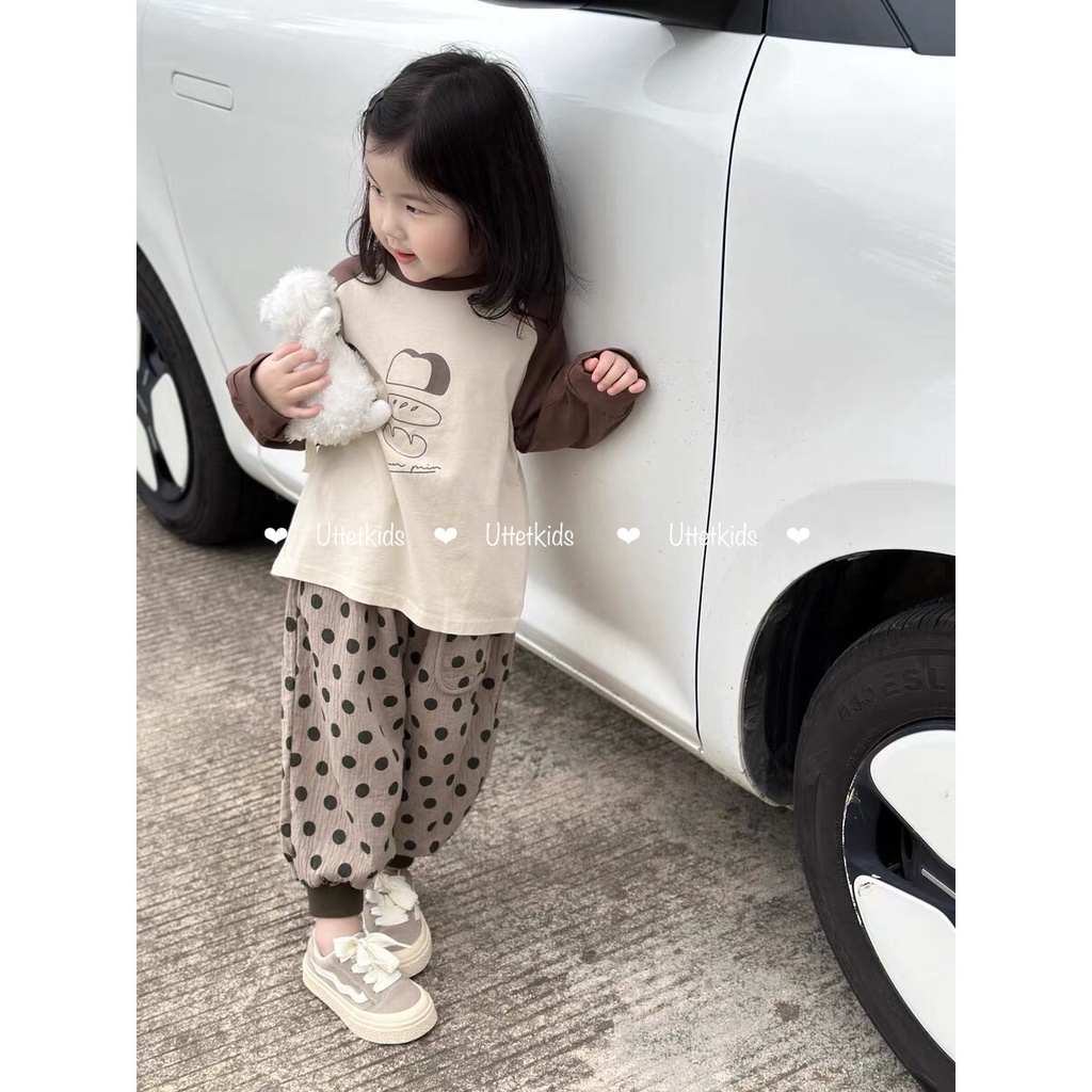 ÁO THUN DÀI TAY PHONG CÁCH HÀN QUỐC CHO BÉ GÁI VÀ BÉ TRAI 2316