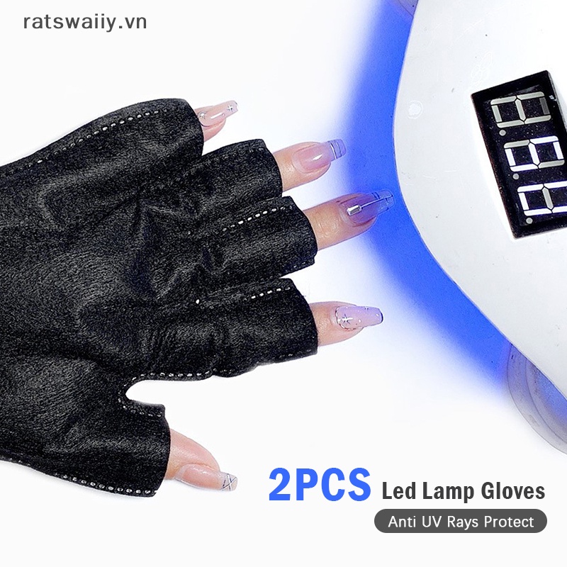Set 2 Găng Tay Đèn led uv Bảo Vệ Móng Chống Tia uv