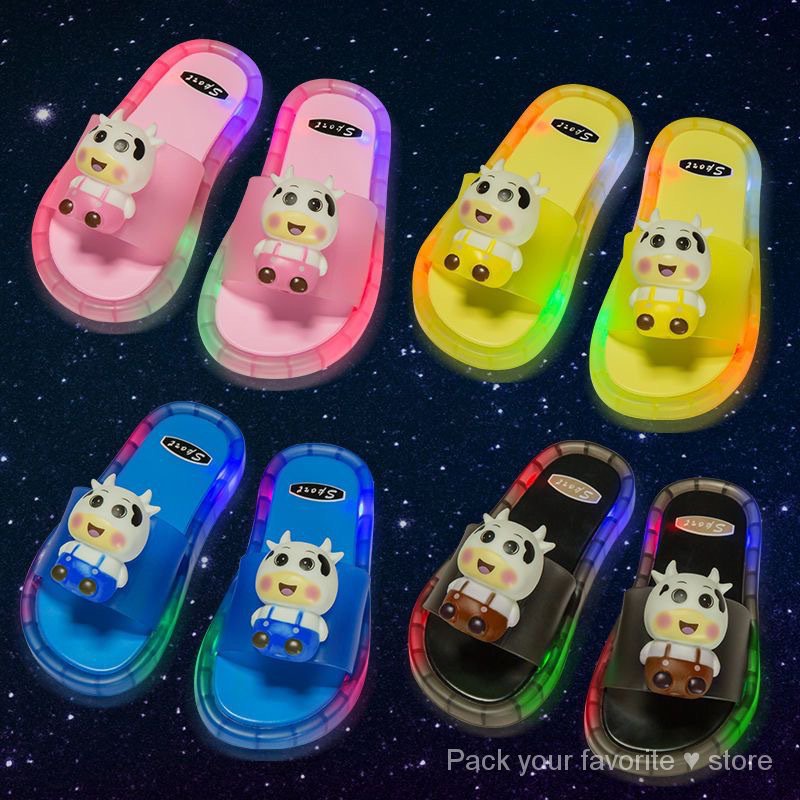 Dép Sandal Dạ Quang In Họa Tiết Hoạt Hình Dễ Thương Thời Trang Mùa Hè Cho Mẹ Và Bé f1kt