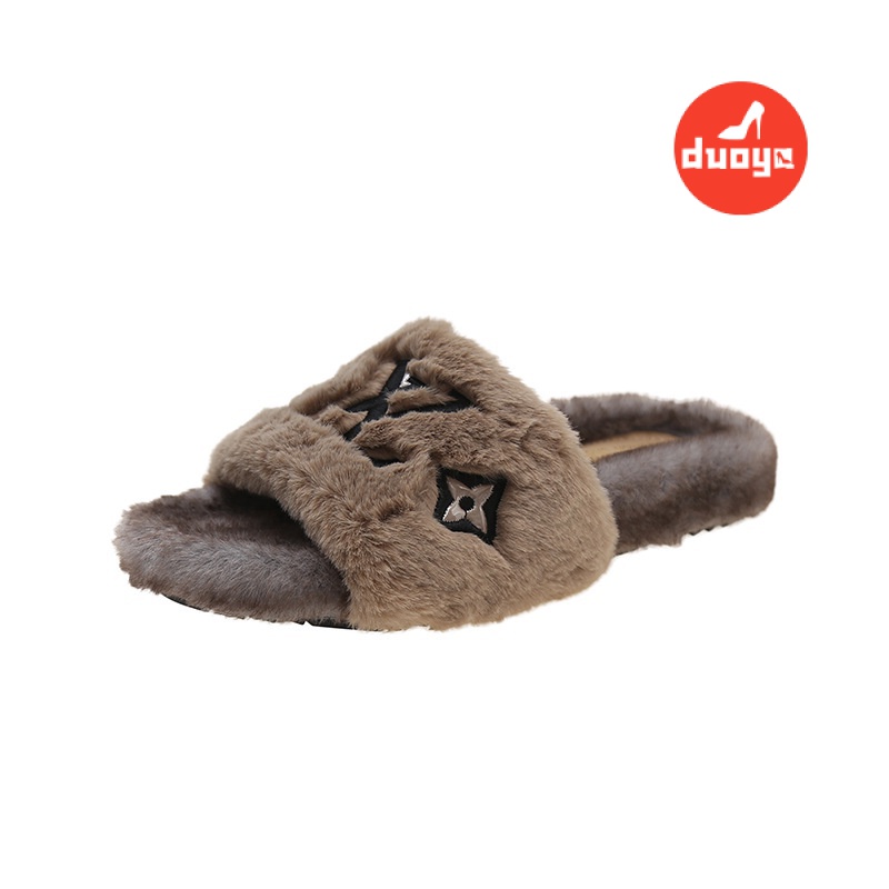 Dép Lông Cừu Đế Dày Thời Trang Thu Đông Hàn Quốc Cho Nữ