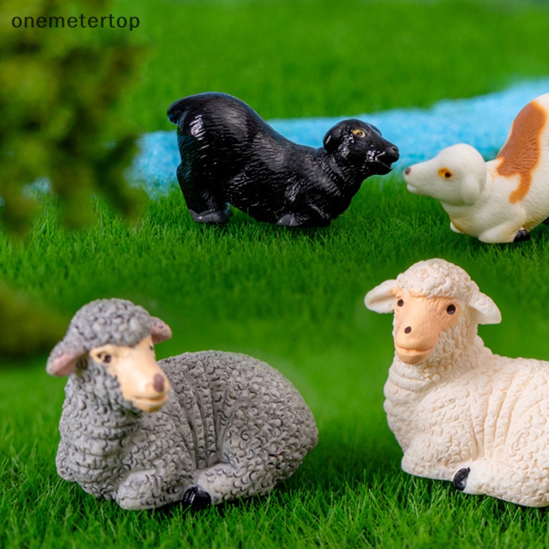 Onemeter Tượng Cừu Dê Nhân Tạo Mini Trang Trí Tiểu Cảnh Để Bàn