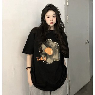 Áo thun nữ form rộng Guguno cotton cổ tròn in basic (A)