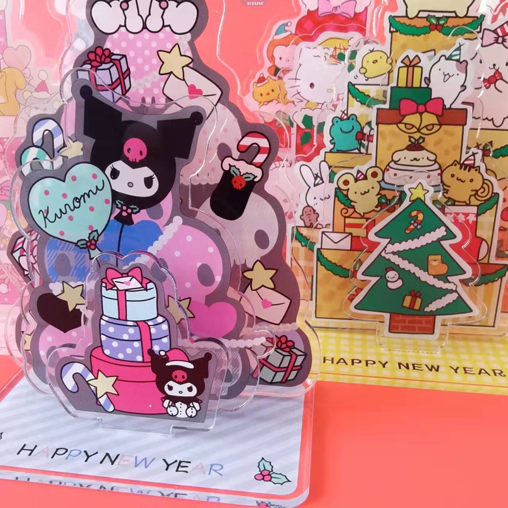 Thiệp Giáng Sinh sanrio acrylic Hoạt Hình kuromi cinnamoroll Để Bàn Trang Trí Cho Nữ