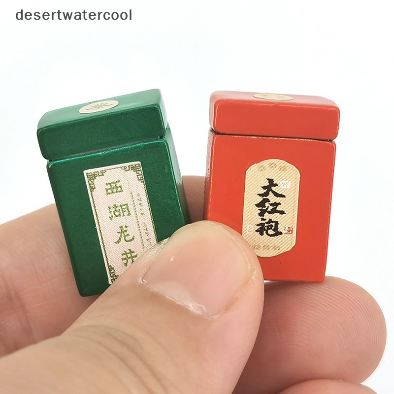 Dc Hộp Trà Kim Loại Mini Trang Trí Nhà Búp Bê Tỉ Lệ 1 / 12