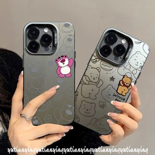 Dễ Thương Ốp Điện Thoại Silicon Mềm Mạ Kim Loại Chống Sốc Hình Gấu winnie Cho iphone 15 11 13 14 12 pro max xr 15 14 plus x xs max