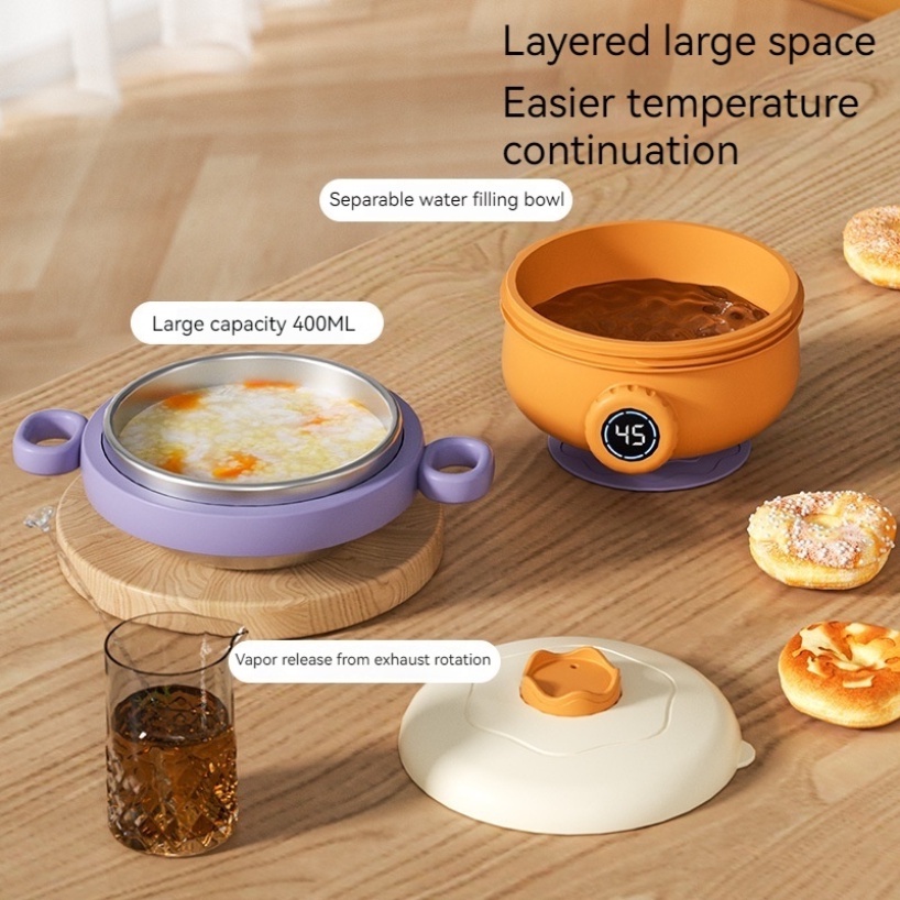 Bát Ăn Giữ Nhiệt Bằng Thép Không Gỉ 316 400ml Có Màn Hình Hiển Thị Nhiệt Độ