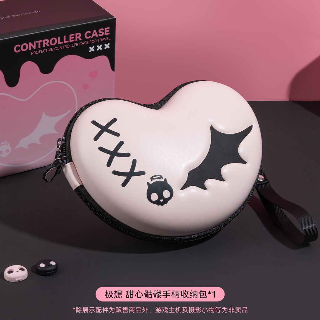 Geek Share Túi Đựng Tay Cầm Chơi Game ps4 / ps5 / switch pro / xbox Hình Đầu Lâu Màu Hồng