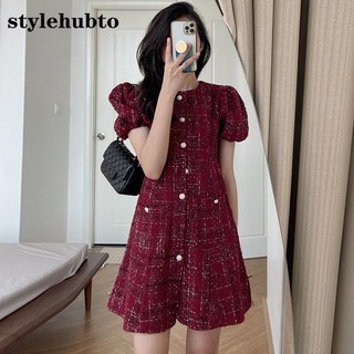 Đầm Cổ Tròn Có Túi Đôi Cài Một Hàng Nút Độc Đáo Phong Cách chic 8051