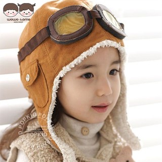 Mũ phi công vải nhung thời trang thu đông hàn quốc cho bé trai và gái
