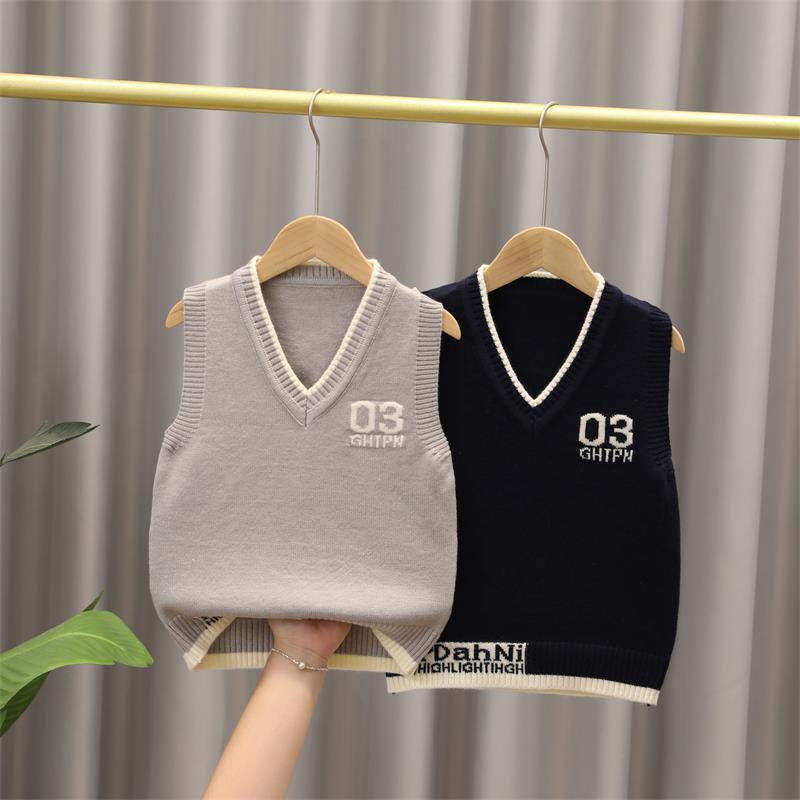 Áo Len Không Tay Phong Cách Mới Dành Cho Bé Trai