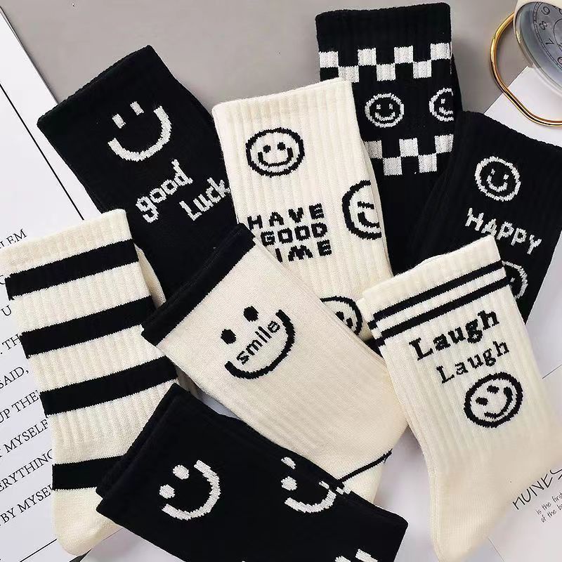 Vớ cotton Trơn Cổ Vừa Thời Trang Thu Đông Hàn Quốc Cho Nữ