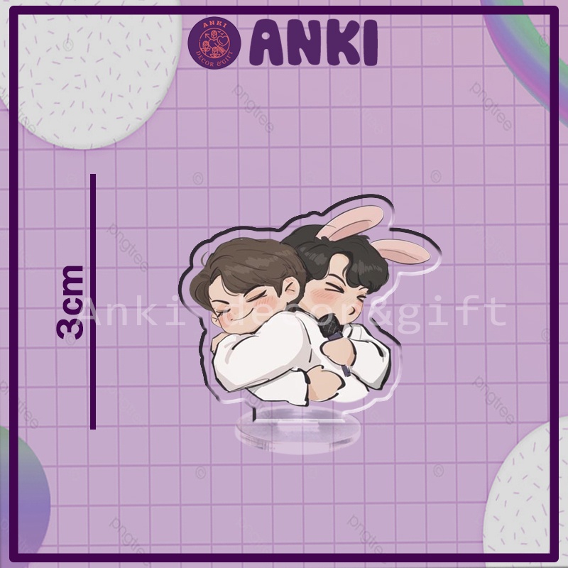 Standee BRIGHTWIN mini, mica trong suốt, standee chibi dễ thương, quà tặng sinh nhật, trưng bày, trang trí