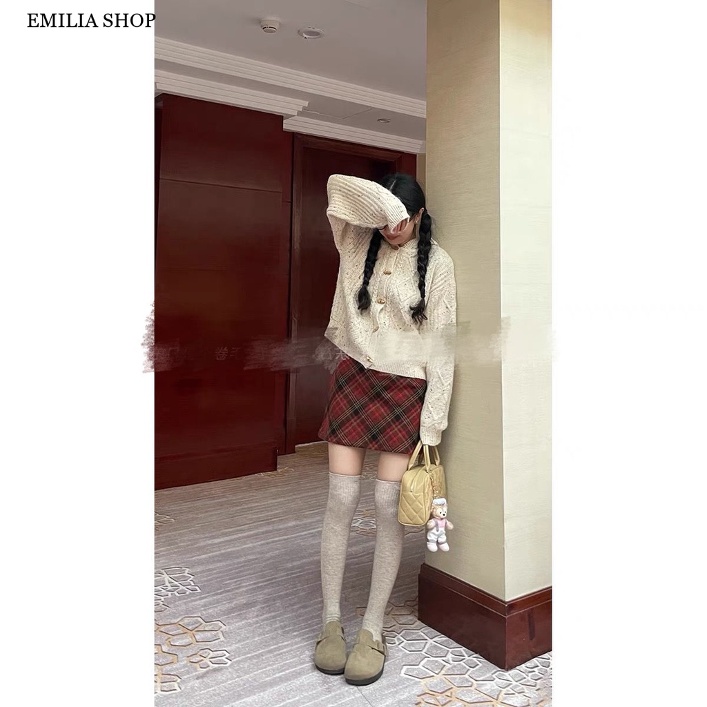 Chất lượng cao EMILIA SHOP Chic váy nữ Đầm Body Cho thời váy phổ biến Korean thời trang Vintage WLQ23B0R1L 47Z231122