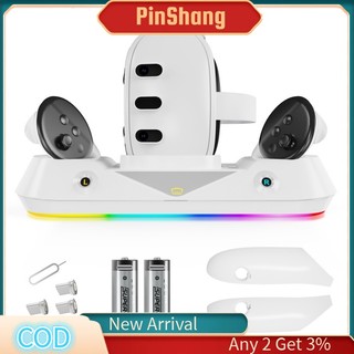 Pinshang Đế Sạc Có Tay Cầm Chuyển Đổi Pin Cho meta quest 3 vr