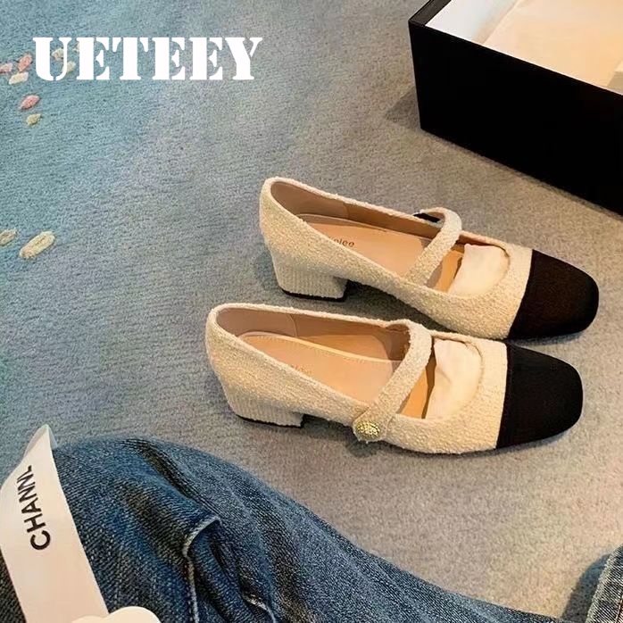 UETEEY  giày búp bê Mary Jane Lolita Đế da mềm đế êm thời trang Nhẹ nhàng Đa năng Đi biển Chất lượng cao Phóng khoáng FLF23B0V1L 48Z231127