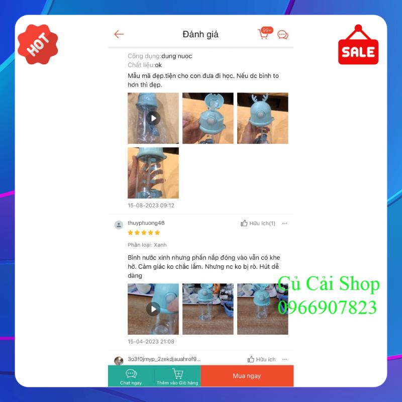 Bình nước hươu trẻ em Inochi an toàn cho bé