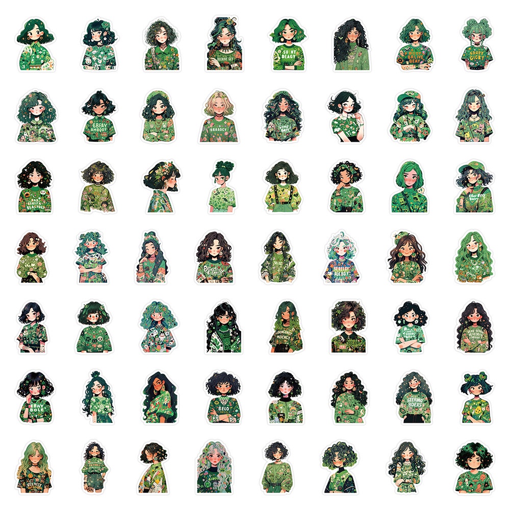 Bộ 60 Miếng Dán Trang Trí Mũ Bảo Hiểm / Bút Chì Họa Tiết Hoạt Hình graffiti Xinh Xắn