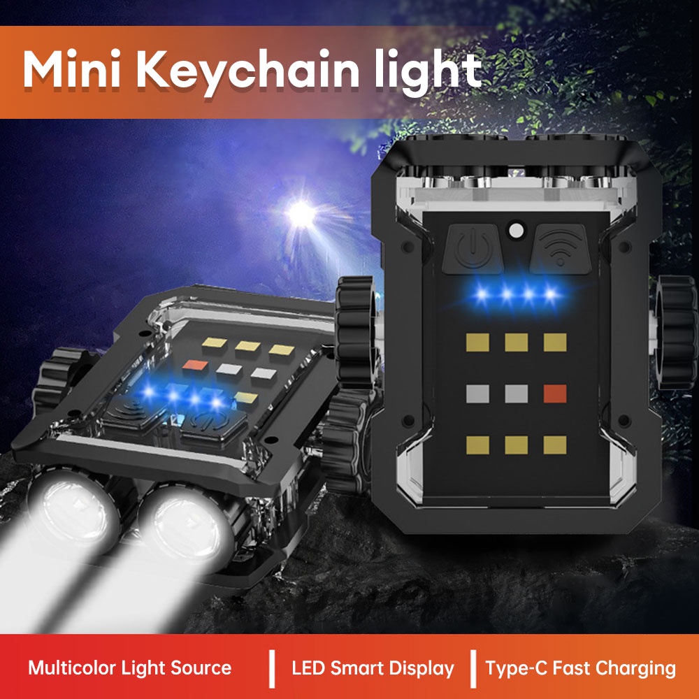 Móc Khóa Đèn Pin edc 6 Chế Độ Kèm Đèn Pin Nam Châm Loại c Tiện Dụng Mang Theo Du Lịch Cắm Trại