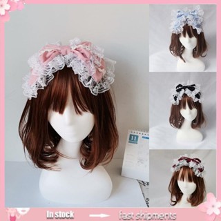 Yoi Băng Đô Ren Hai Lớp Đính Nơ To Hóa Trang Cô Hầu Gái lolita Nhật Bản Đáng Yêu Ngọt Ngào accesso