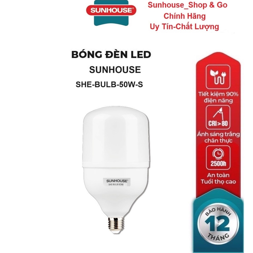 Bóng Đèn LED bulb Spec Sunhouse 50W  SHE-BULB-50W-S, Tuổi thọ lên đến 25.000 giờ, Chip LED chất lượn