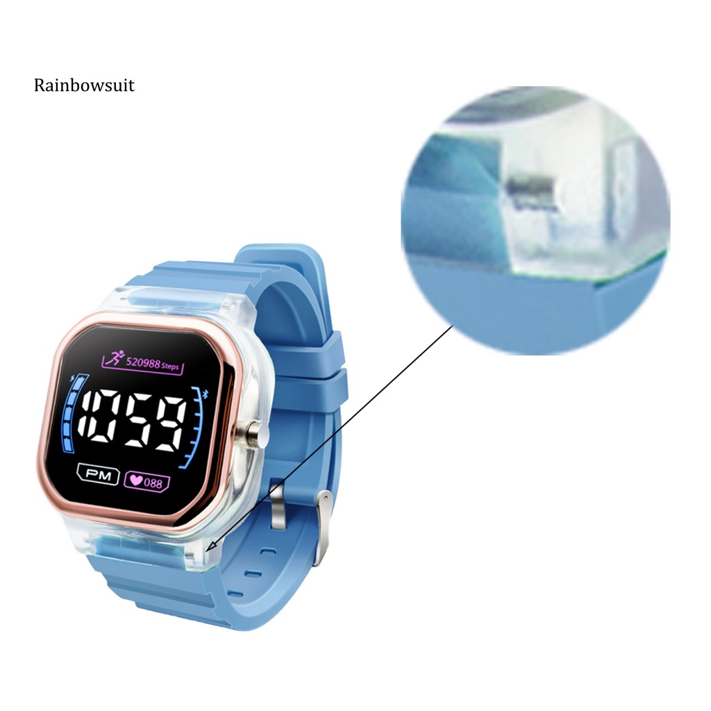 Đồng Hồ Điện Tử Chống Thấm Nước Có Đèn led Hình Vuông Phong Cách Thể Thao Cho Học Sinh