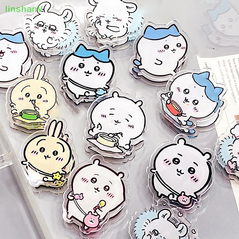 Kẹp Gấp Hai Mặt Bằng acrylic In Hình Gấu Hoạt Hình chiikawa usagi hachiware Dễ Thương Cho Học Sinh