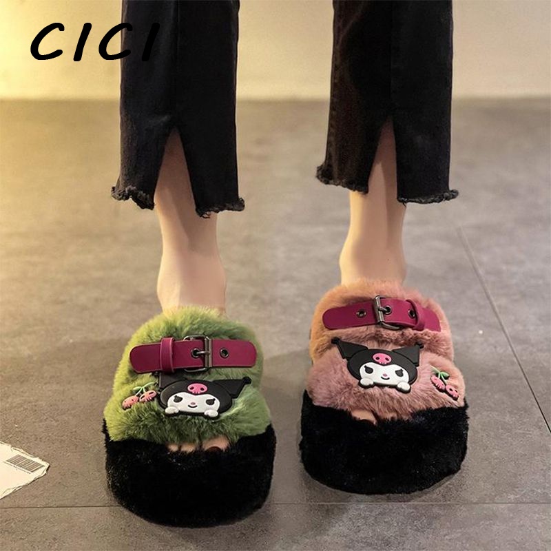 CICI dép nữ dép lông dép sandal nữ dép bánh mì Sang trọng Màu sắc đa dạng Êm ái Thể thao và thời trang FDL23C08XF 50Z231211