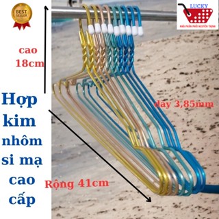 Combo 5 Móc treo quần áo, Móc áo nhôm đơn si mạ cao cấp dày to 5 màu chống chọi mọi thời tiết khắc nhiệt