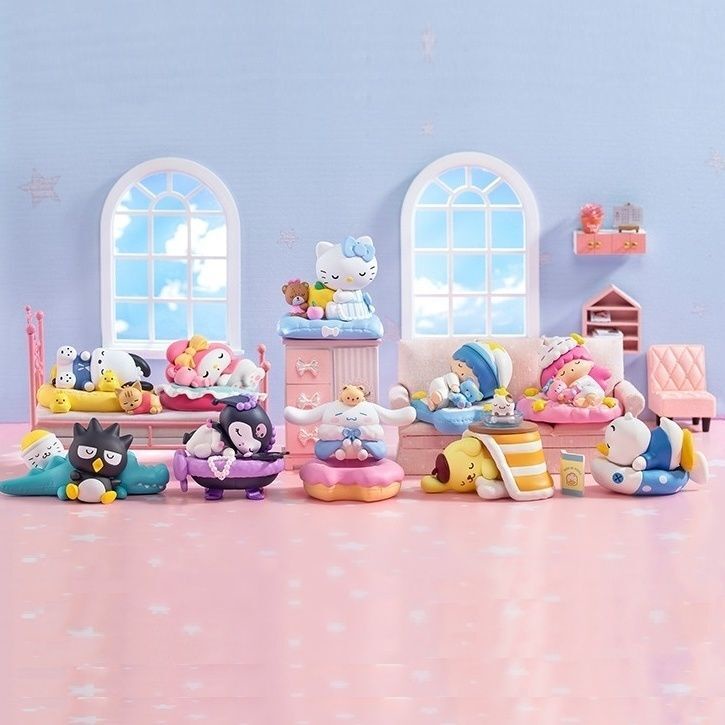 Sanrio Đồ trang trí Búp Bê kuromi melody cinnamoroll pom purin Đang Ngủ Trang Trí Bánh Kem