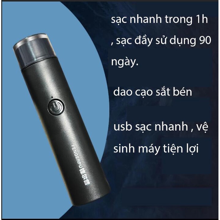 Máy cạo râu mini FENGERPU cạo khô sát chân râu không đau sạc nhanh siêu bền