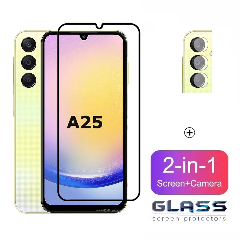 Ốp Điện Thoại Kính Cường Lực 9d 2 Trong 1 Cho samsung galaxy a25 a35 a05 a05s s23 fe 4g 5g