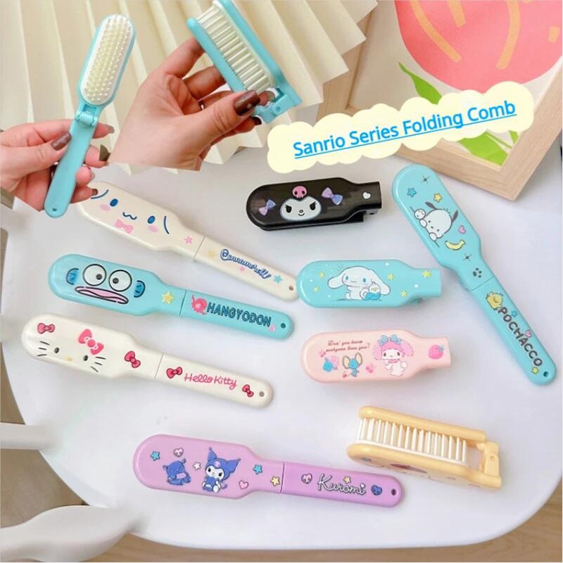 Sanrio Lược Gấp Gọn Bằng Nhựa Họa Tiết Hoạt Hình melody Xinh Xắn