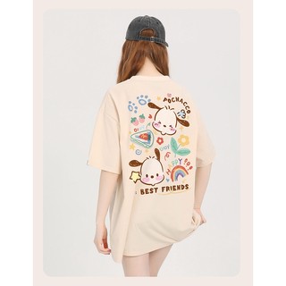 Áo thun nữ form rộng 100% cotton cổ tròn in basic