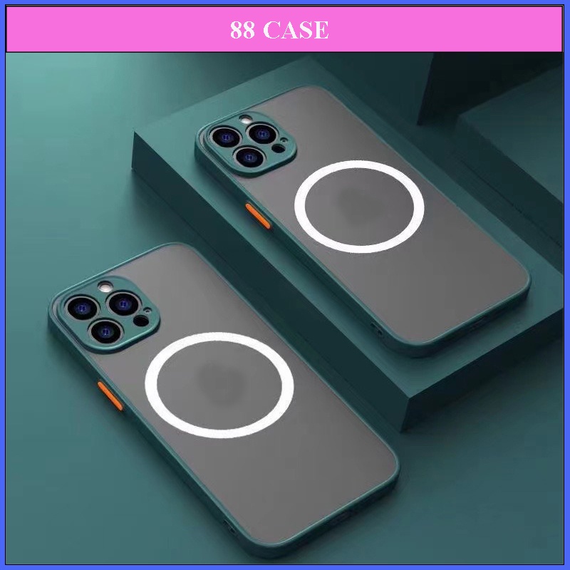 Ốp lưng Từ Tính iphone Nhám Viền Xanh Đậm 15promax 14 promax 13 promax 12 promax 11 pro max- 88 Case