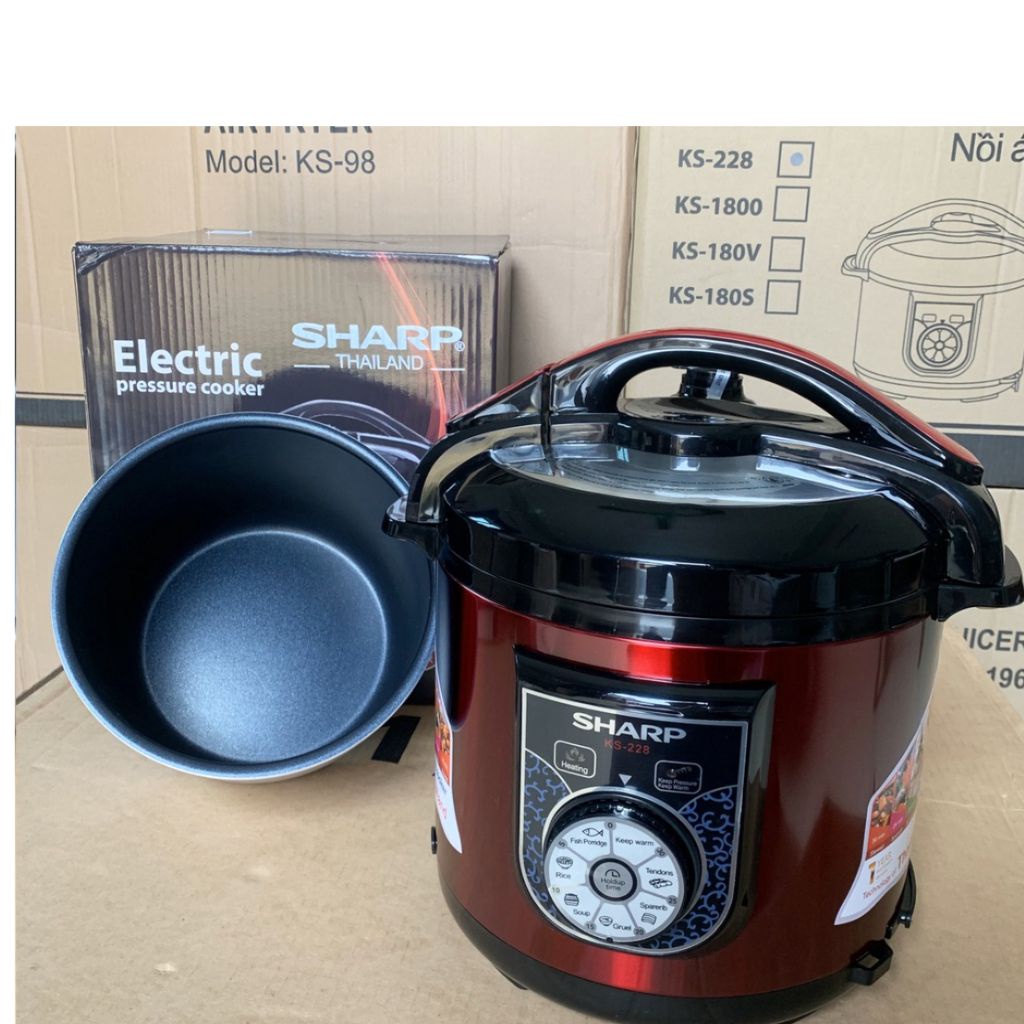 💥Nồi áp xuất đa năng Sharp 6 lít 226, 180s, 1800, 132 - Nồi cơm điện ThaiLand