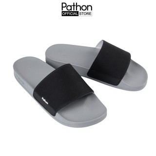   Đế nhám  Dép nam nữ quai ngang slipper Pathon PVC và đế PU xám quai đen Mẫu SD62NHAM shop Pathon 