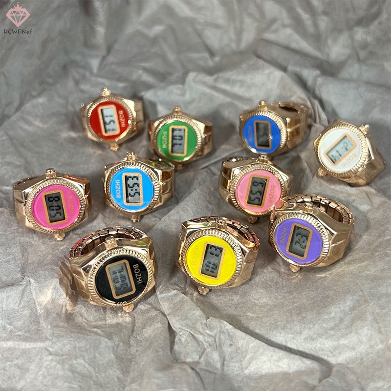 Đồng Hồ Điện Tử Đeo Tay Mini Co Giãn Phong Cách Retro Cho Cặp Đôi Mới