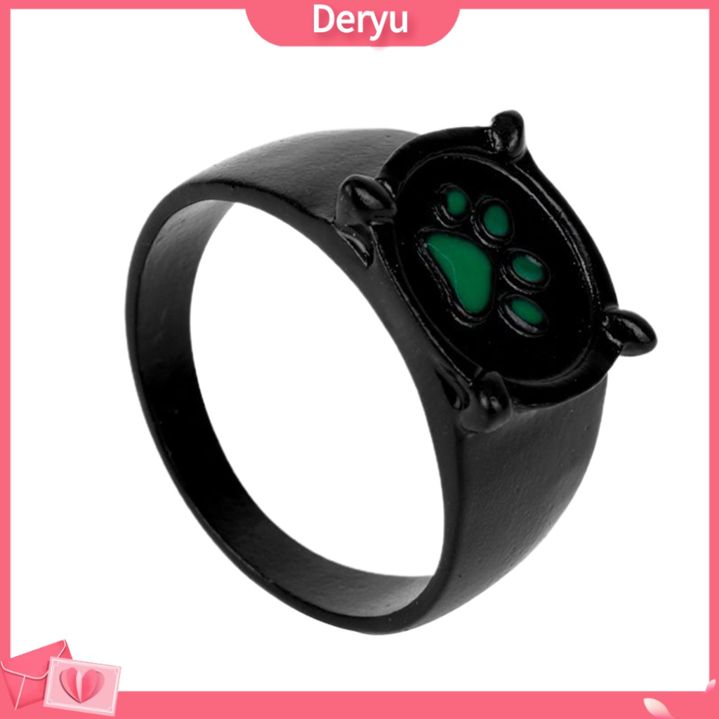 Nhẫn Unisex Hình Dấu Chân Chó Mèo Anime Thời Trang