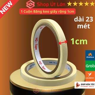 1 Cuộn băng keo giấy, rộng 1cm, dài 23 mét, lõi giấy 3mm