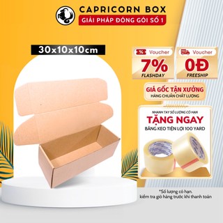 Thùng Hộp Carton Giấy Nắp Gài 30x10x10 Cm Đóng Gói Hàng - Hộp Đựng Bao Bì Quần Áo Giày Trang Sức Mỹ Phẩm Gia Vị Quà