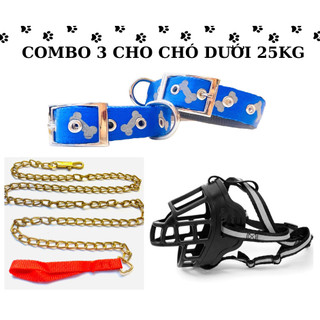 Combo 3 cho chó dưới 25kg dây rọ mõm vòng cổ