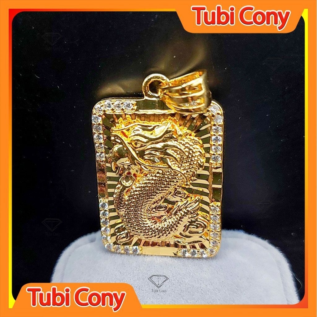 Mặt dây chuyền chạm rồng nhí M579-122-UA Tubi Cony (cao 3 cm x ngang 2 cm) - Chạm 3D tinh xảo