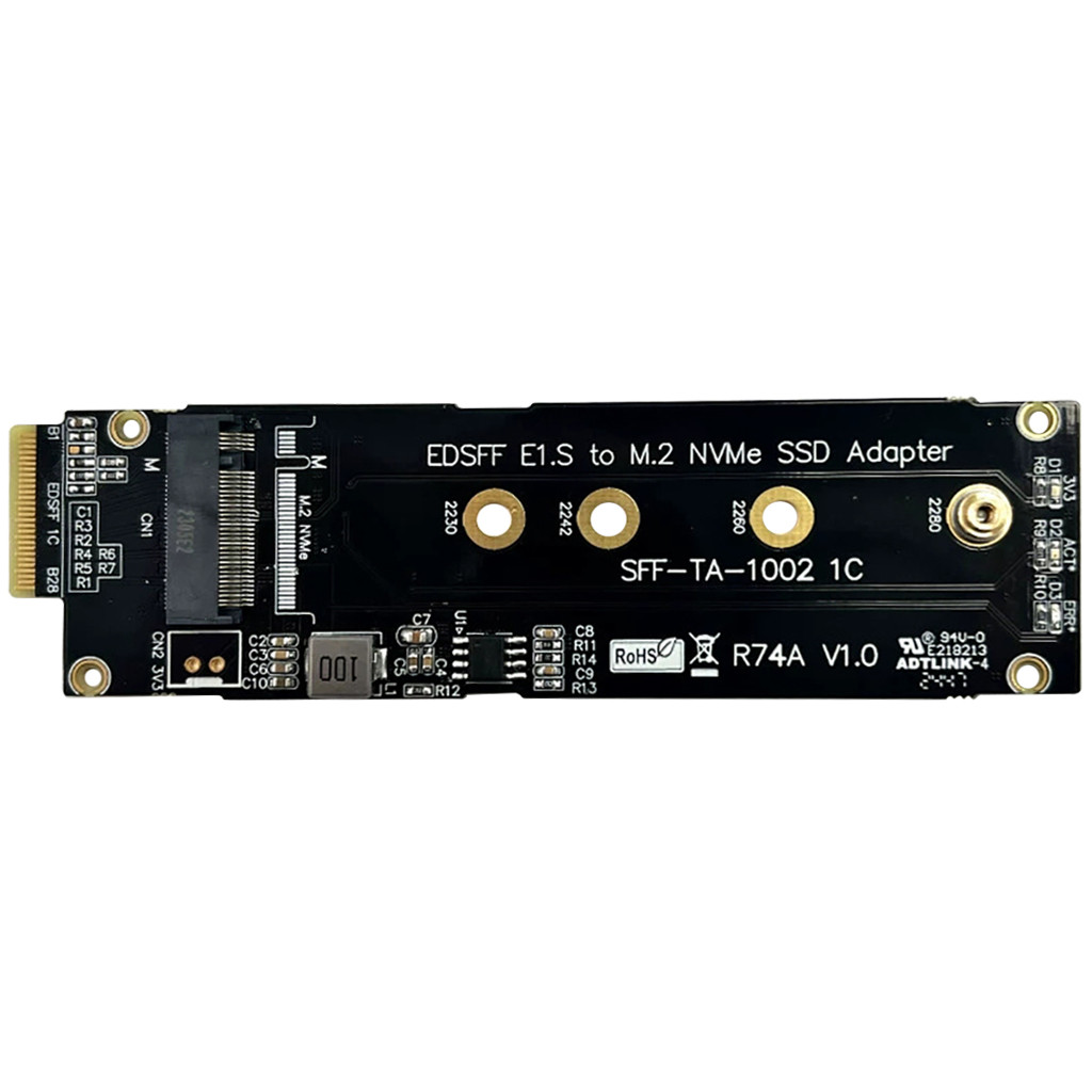 ADT-Link PCI-E 5.0 x4 Gen5 128G / bps M.2 NVME SSD sang EDSFF E1.Thẻ chuyển đổi S cho thẻ SSD NVME M